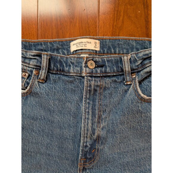 Abercrombie & Fitch Ultra High Rise The 90s Slim Straight Blue Jeans 29|8 - Picture 2 of 6